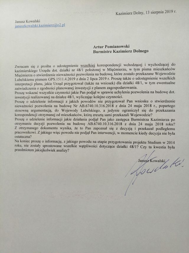 Interpelacja 13.08.2019 r