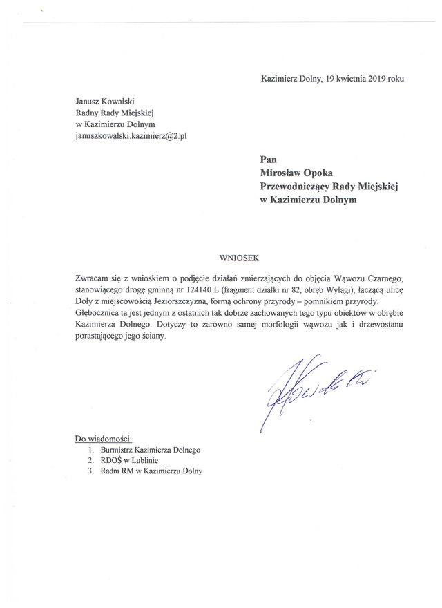 Wniosek ws wawozu Czrnego