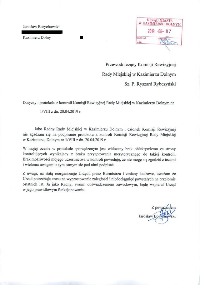jaroslaw borychowski dot protokolu komisji rewizyjnej 481170 01