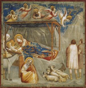 GIOTTO di Bondone, Narodzenie Jezusa, ok. 1305, fresk, Cappella Scrovegni, Padwa