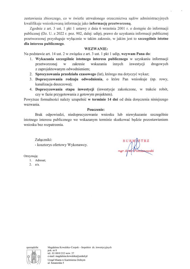 24. J. Kowalski dot.rozbudowy drogi 107838L w msc. Gory obrazy 1
