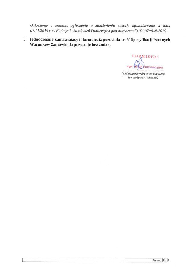 Odpowiedzi na pytania zmiana SIWZ zmiana terminu skladania ofert 07.11.2019r. 04
