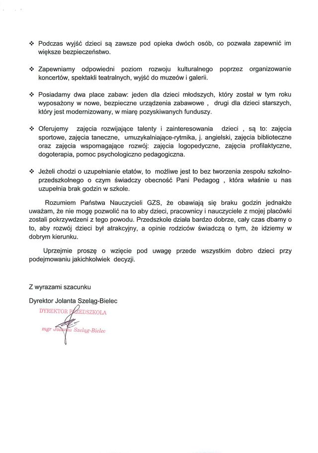 Pismo Dyrektora Przedszkola 03