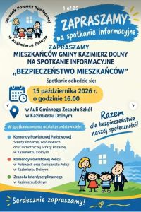 Instrukcja z zakresu bezpieczeństwa już w najbliższy czwartek ( 15.10.2026 r.)