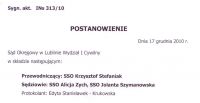 Postanowienie SO w Lublinie w sprawie Kamila Wydry