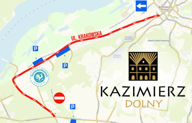 Uwaga ! Zmiana organizacji ruchu w Kazimierzu Dolnym
