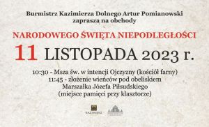 Burmistrz zaprasza na uroczystości upamiętniające 105 rocznice odzyskania przez Polskę niepodległości