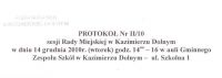 Protokół Nr II/10 z sesji Rady Miejskiej w Kazimierzu Dolnym 