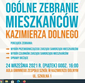 Wybierzemy przewodniczącą Samorządu Mieszkańc&oacute;w Kazimierza Dolnego