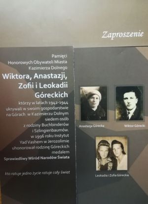 Sprawiedliwi Wśr&oacute;d Narod&oacute;w Świata,honorowymi obywatelami Kazimierza Dolnego